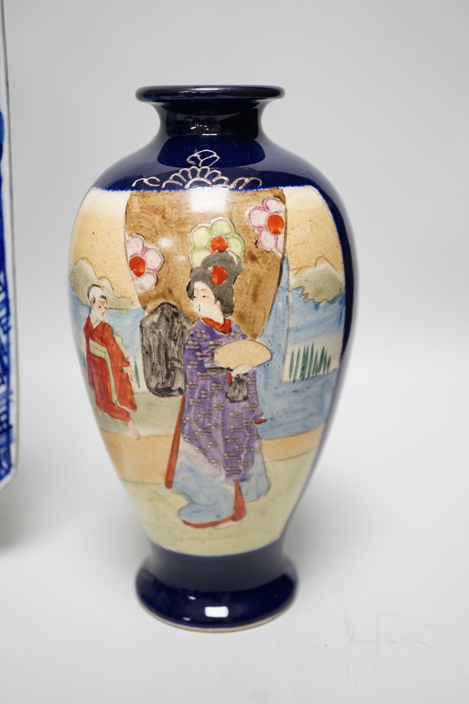 A group of Japanese ceramics to include Satsuma, kutani etc.